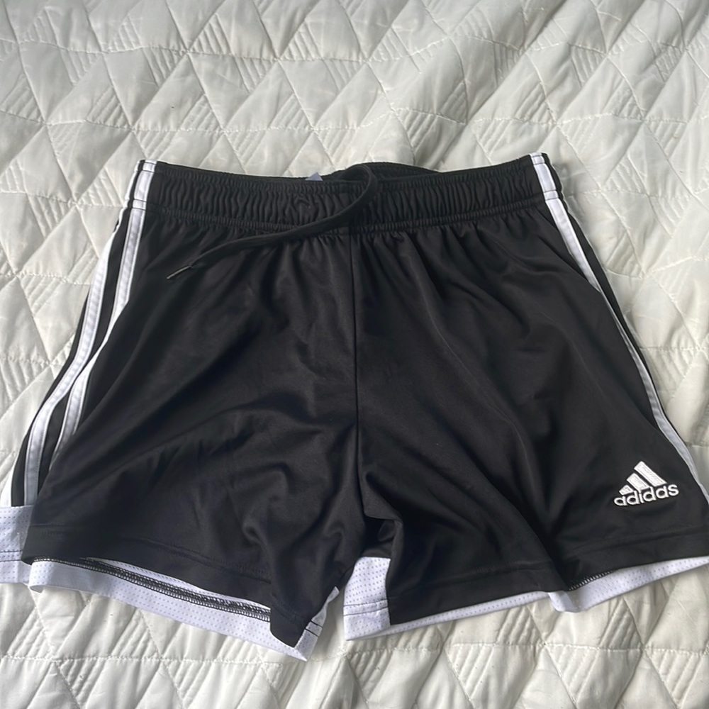 Adidas Black striped shorts (aeroready)